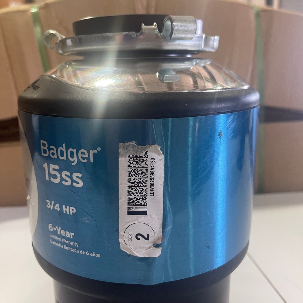 InSinkErator Badger 15ss Continuous feed 3/4-HP Septic Safe Garbage Disposal