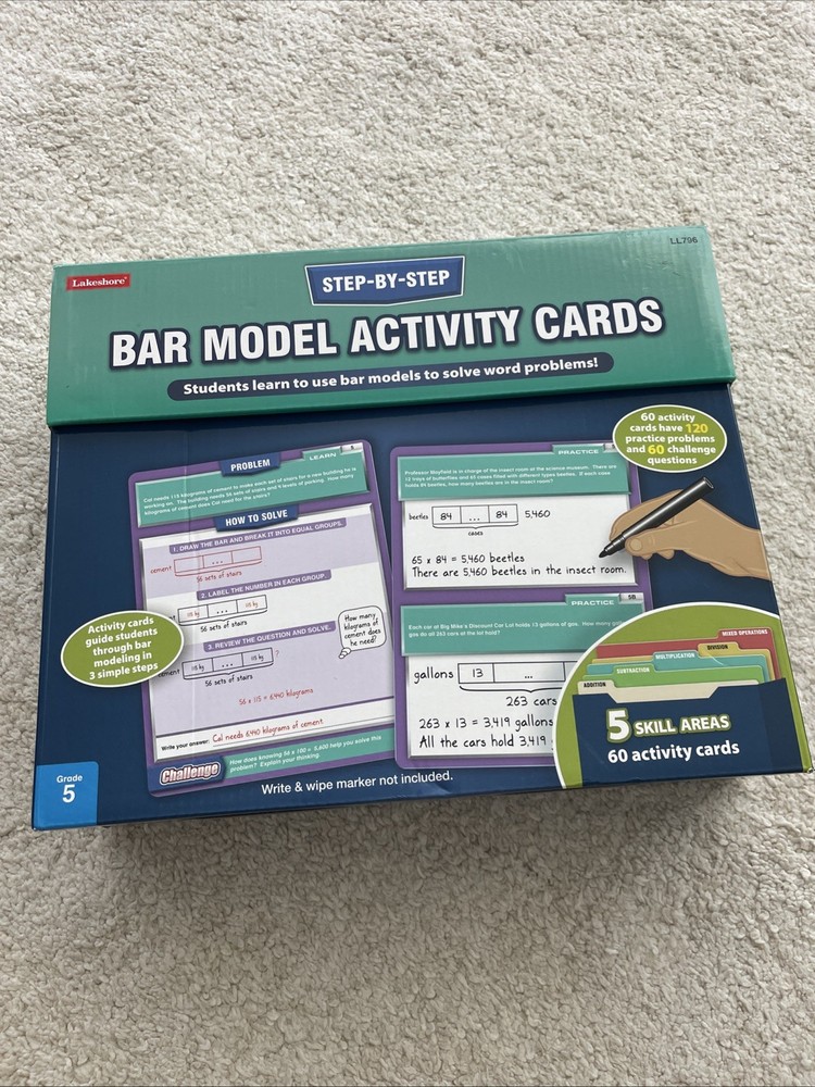 Lakeshore Bar Model Activity Cards Learning Step-By-Step Unused