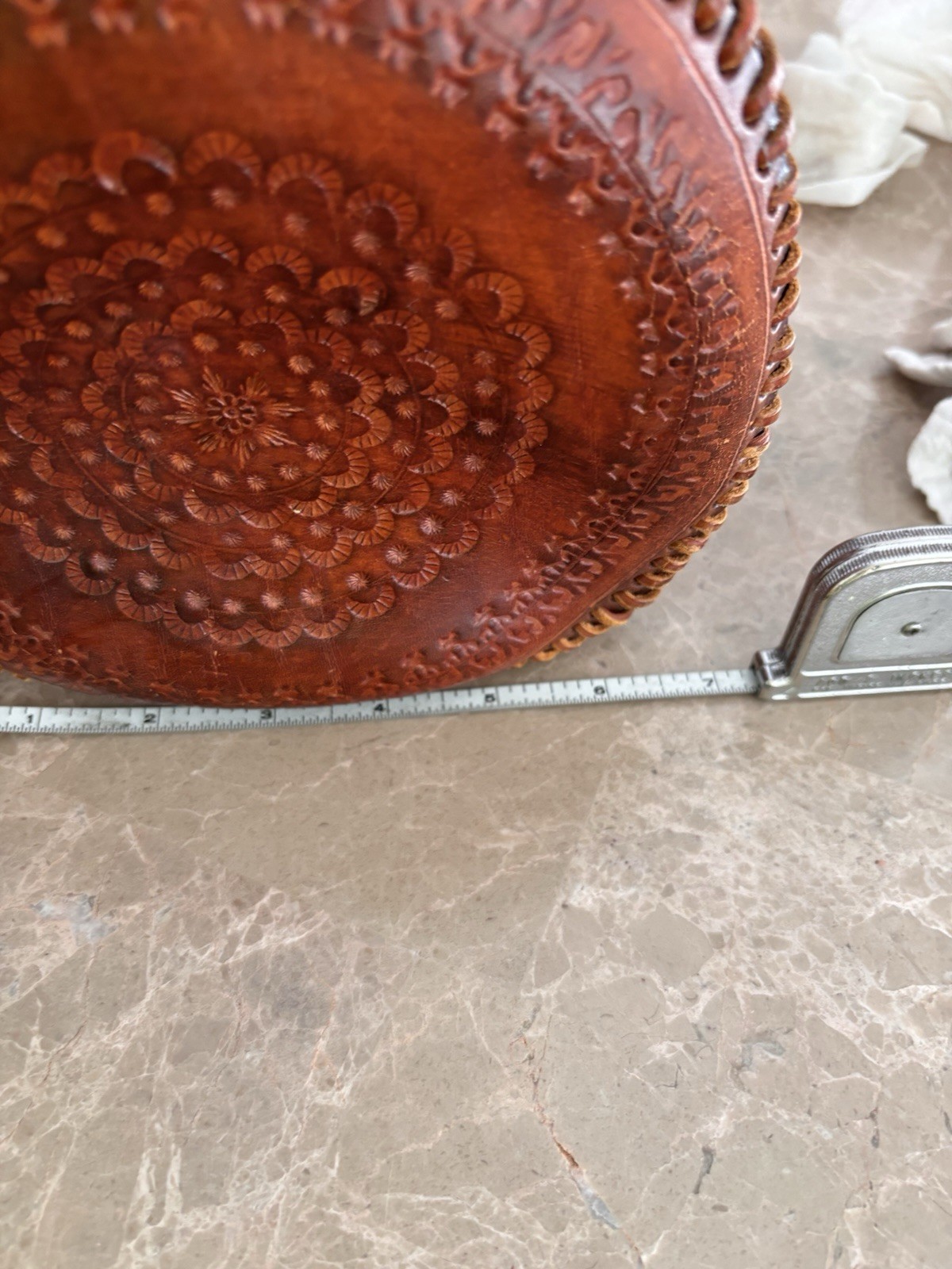 Gorgeous Hand Made Tooled LEATHER Vintage Old Mexico 1950’s Purse Bag