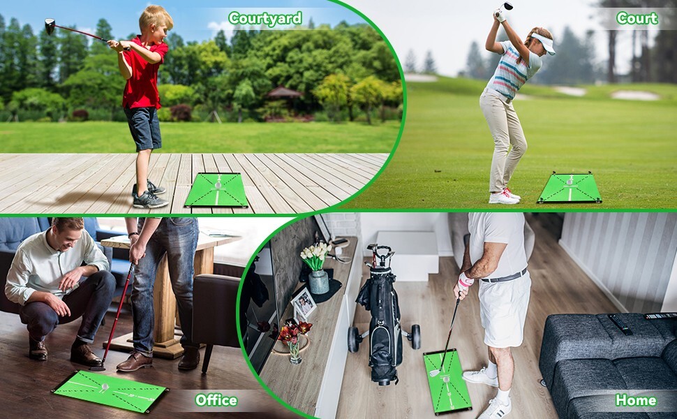 Golf Training Mat for Swing Detection Batting Divot Golf Hitting Practice Mat