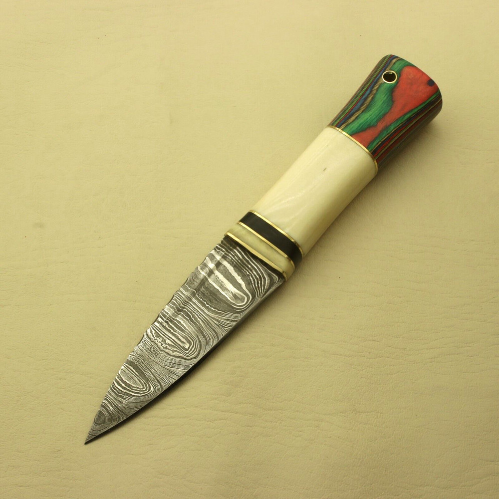 8 inches Celtic Scottish Dirk SGIAN DUBH DAGGER Bone Handle Knife.