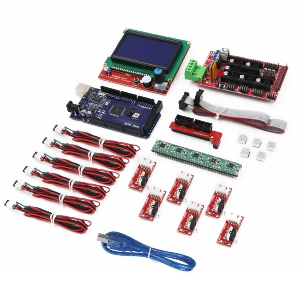 New 3D Printer Kit RAMPS + 12864 LCD Controller + MEGA 2560 R3 + A4988 Driver A