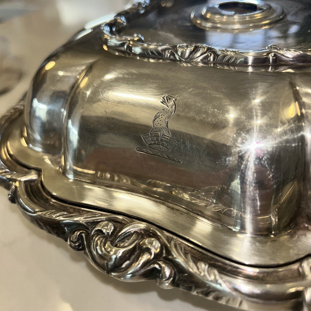 2 N.B. & Sons Nathan Bloom & Sons Silverplate Serving Dishes Removable Handle