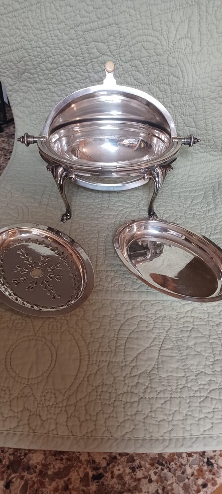 ANTIQUE JAMES DIXON & SONS ROLL TOP BUFFET SERVER