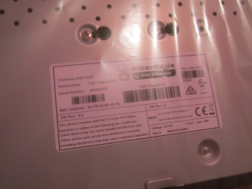 truVision DVR 15 cHD Digital Recorder NEW OPEN BOX