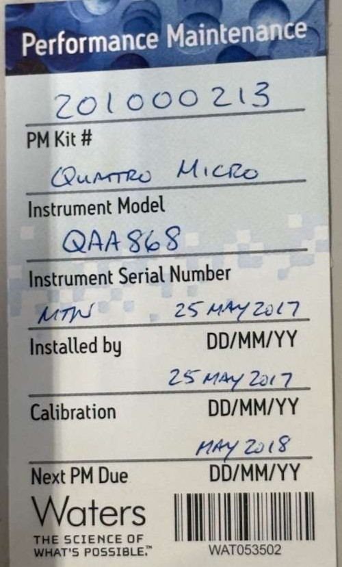 Waters Micromass Quattro Micro API Mass Spectrometer Spectrophotometer