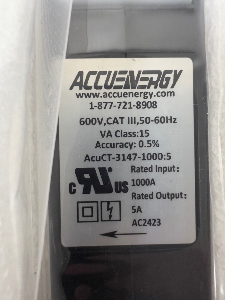 ***NEW*** ACCUENERGY 1000:5 AcuSplitCT Split Core Current Transformer