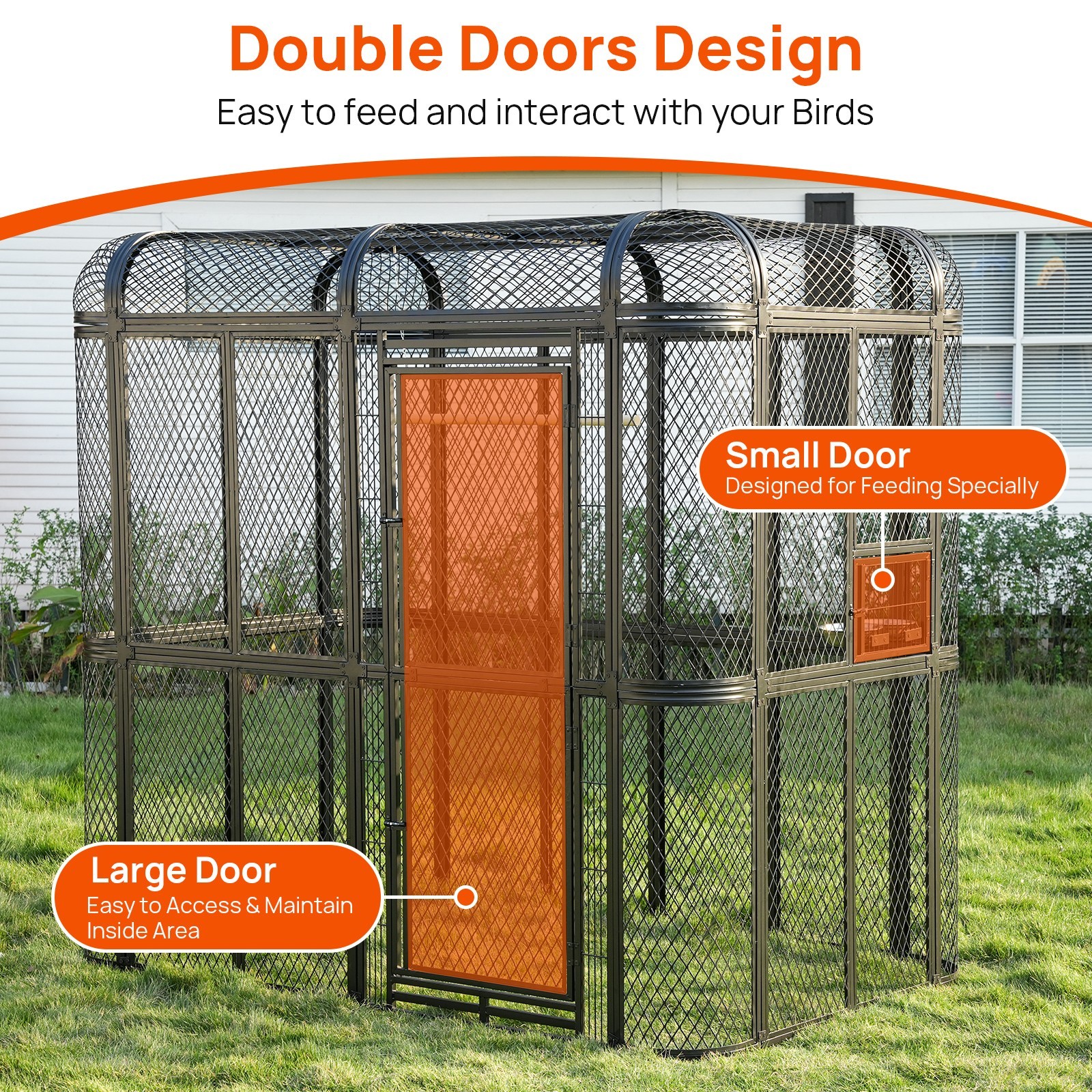 Extra Large Flight Metal Bird Cage Aviary Parrot Macaw Finch Tight Bar Spacing