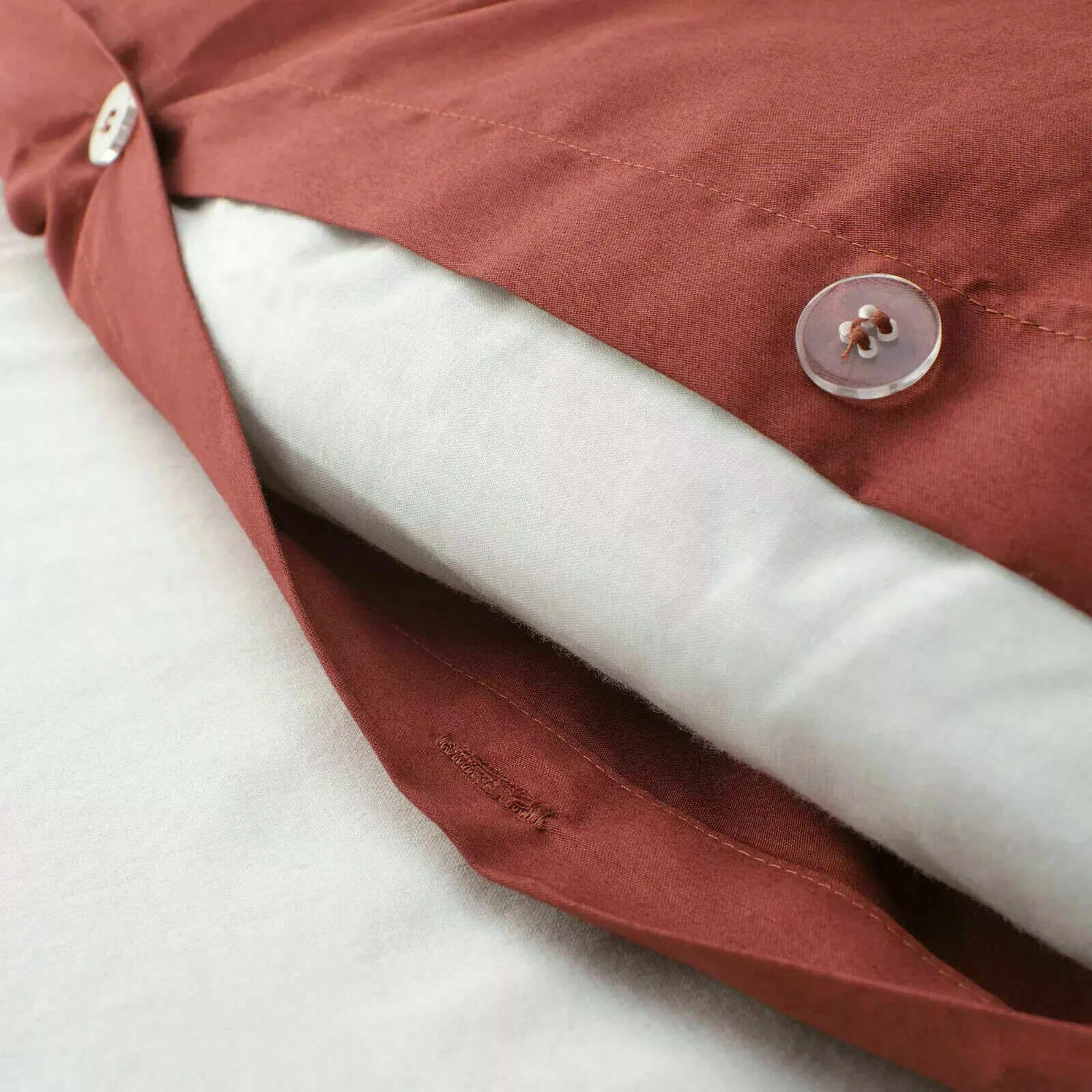 New Ikea LUKTJASMIN Twin Duvet cover + pillowcase, Red-Brown