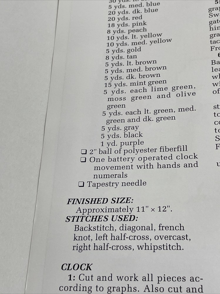 Annie's Attic Swan Clock Plastic Canvas Pattern