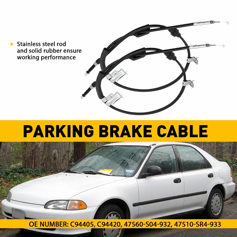 For HONDA 99-00 CIVIC Si 1994-98 Acura Integra Parking Hand Brake Cable Set 2pcs