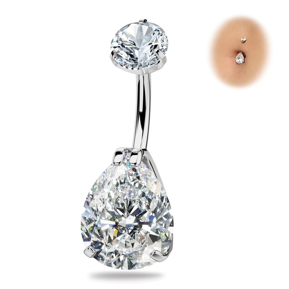 BodyBonita Real Solid G23 Titanium Belly Button Rings - 14G Internally Thread...