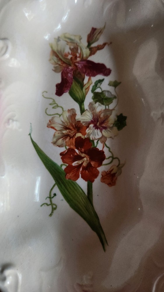C.P. DIXIE Co. 13"×6⅞" Flowered Oval Serving Dish