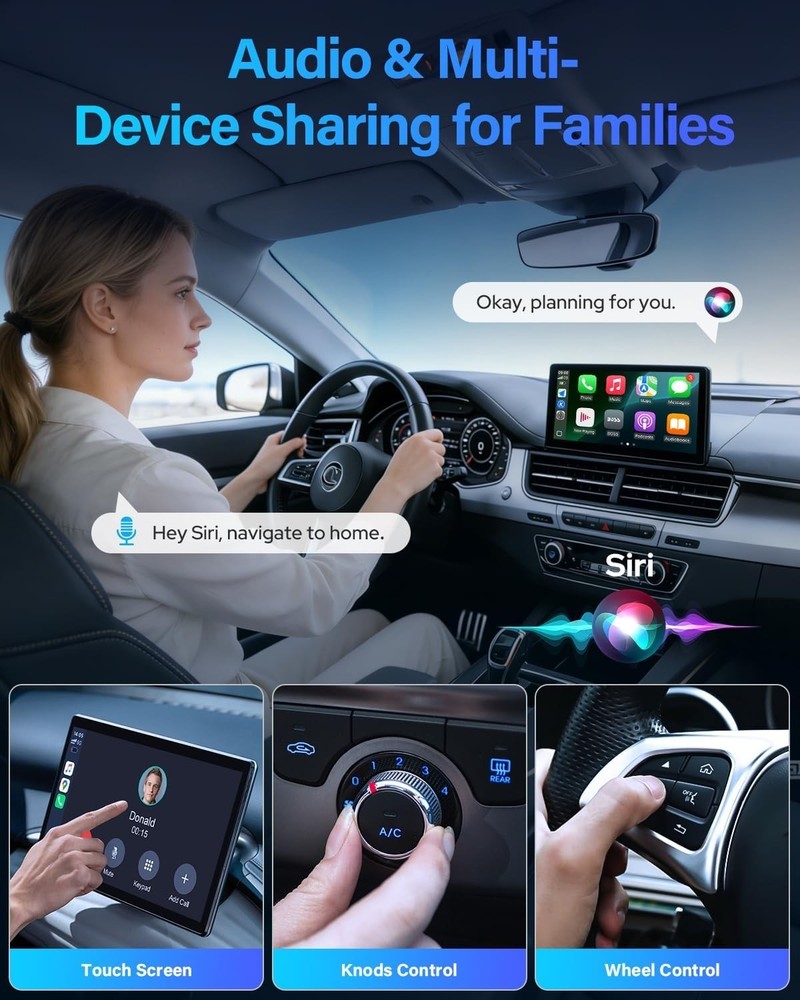 Wireless Apple CarPlay Android Auto Adapter 5.8GHz Stable Connection Plug & Play