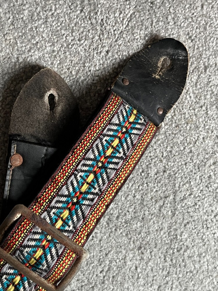 old Guitar Man patterned guitar strap