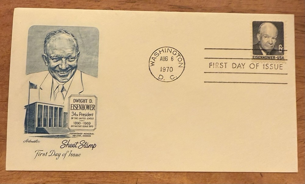 #1393 6c Dwight D .Eisenhower -Artmaster FDC Cachet With Info Card