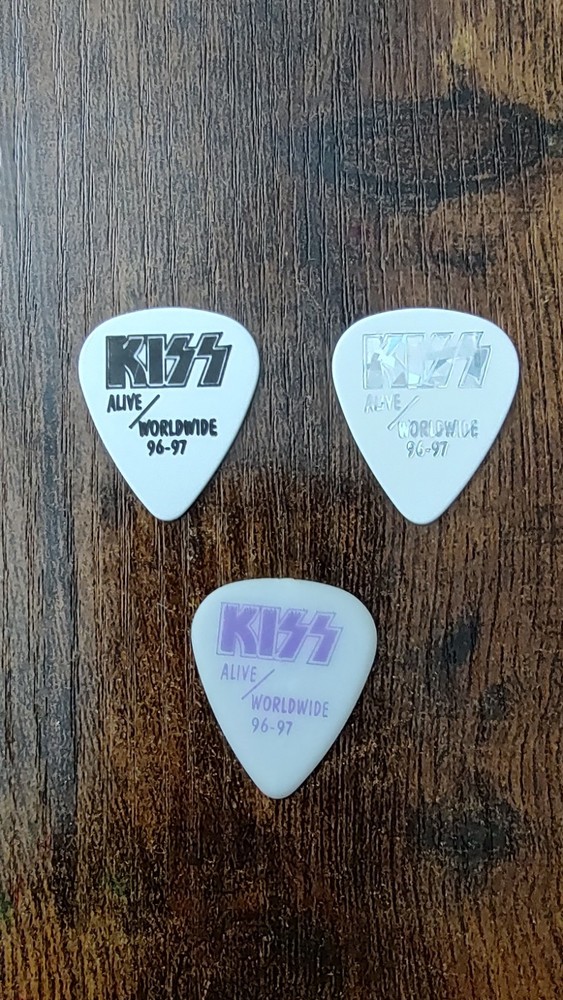 Lot of 3  KISS "Alive/Worldwide 96-97"  Stanley, Simmons + Frehley Guitar Picks
