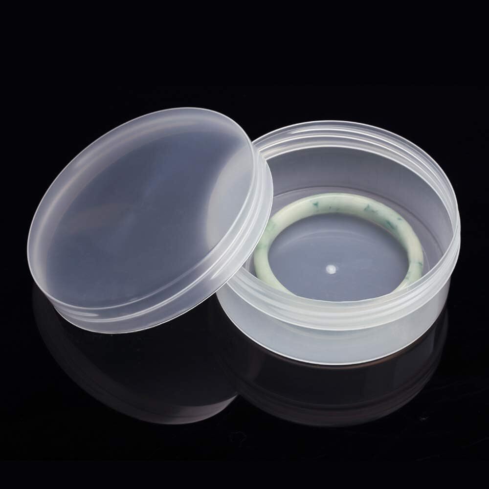 Amersumer 20Pack Round Clear Frosted Plastic Bead Storage Containers