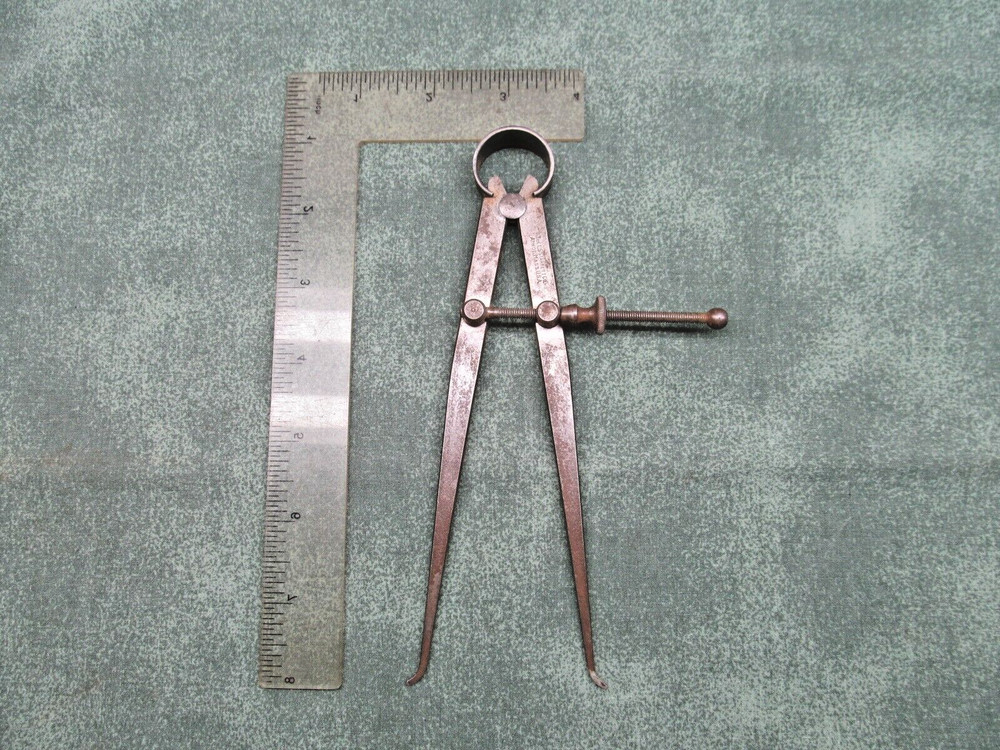Starrett 73A-6 6" Yankee Spring Type Inside Calipers w/ Solid Nut, USA