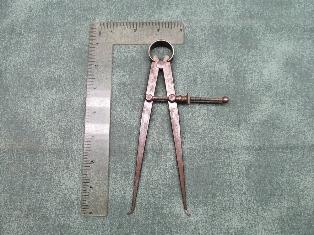Starrett 73A-6 6" Yankee Spring Type Inside Calipers w/ Solid Nut, USA
