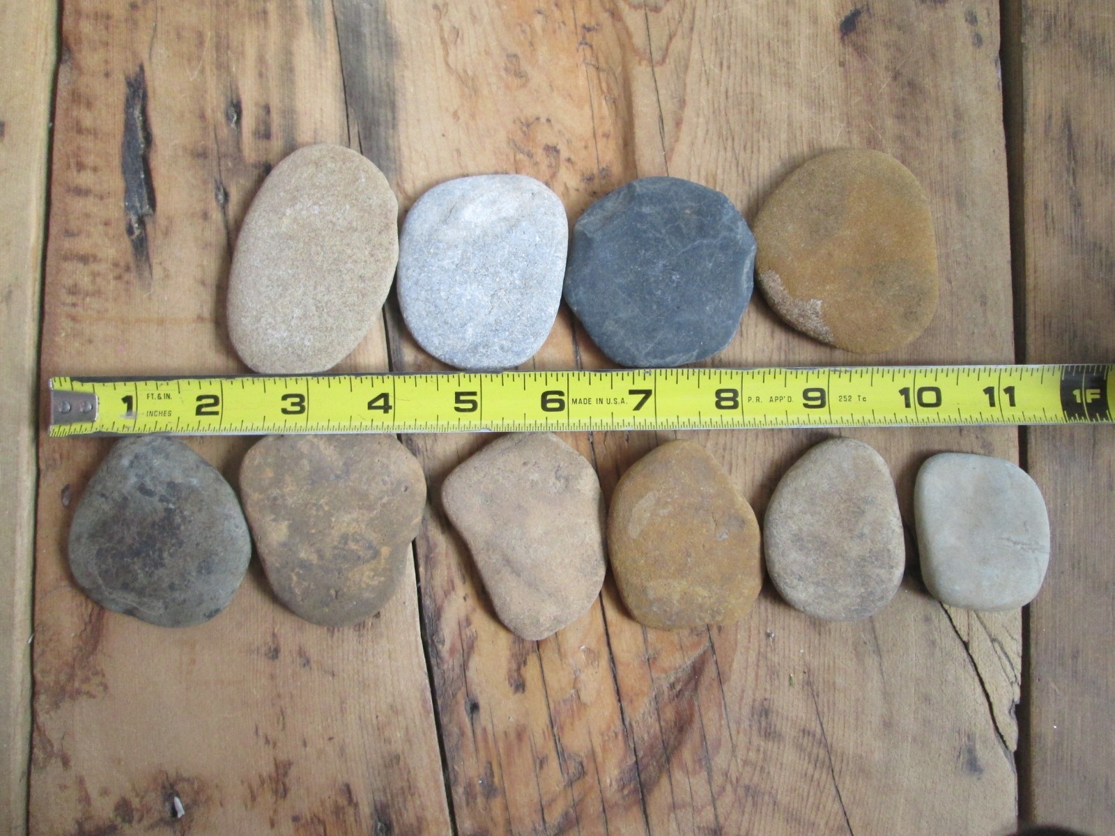 Set 10 Flat Natural River Rocks Stones Stacking Creek Feng Shui Cubicle Desk Art