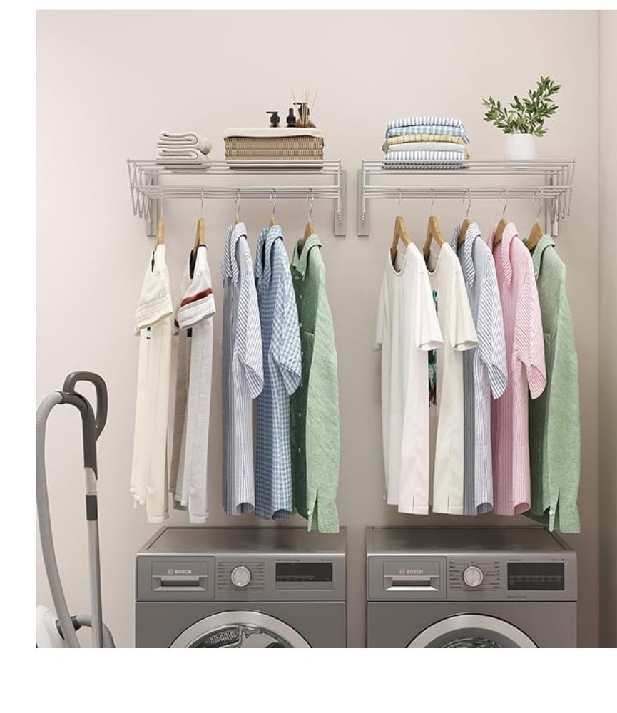 X-cosrack Wall Mounted Clothes Drying Rack, 31.9" Wide Rustproof retractable