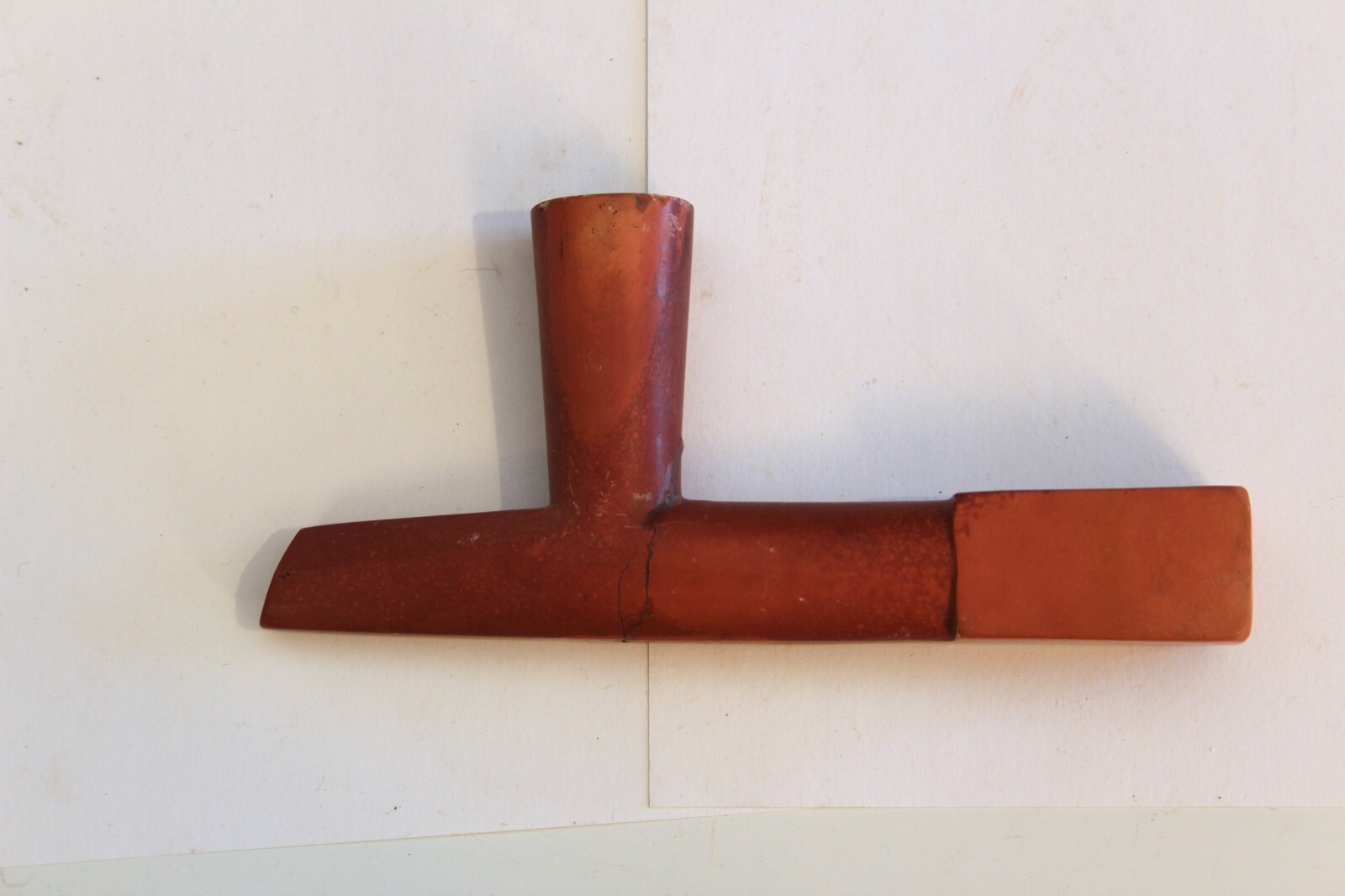 Antique Plains Indian Native American Carved Catlinite Stone Peace Pipe Bowl 7”