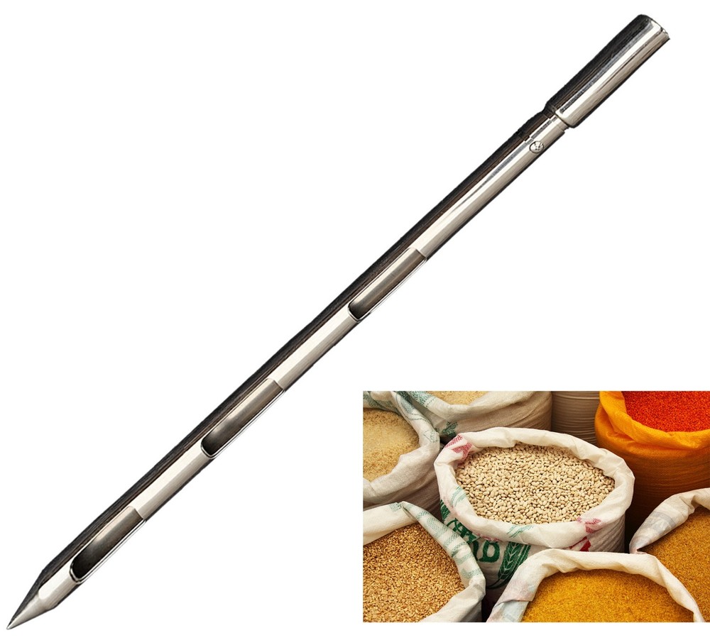 Powder Sampler, Stainless Steel Three Zone Grain Probe Sampler, 20 in.