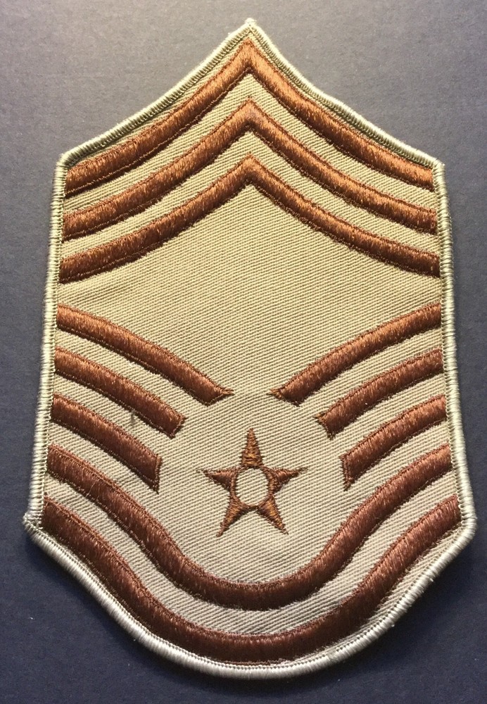 USAF CHIEF MASTER SERGEANT CMSgt E-9 DCU DESERT 4” Rank Patch Air Force