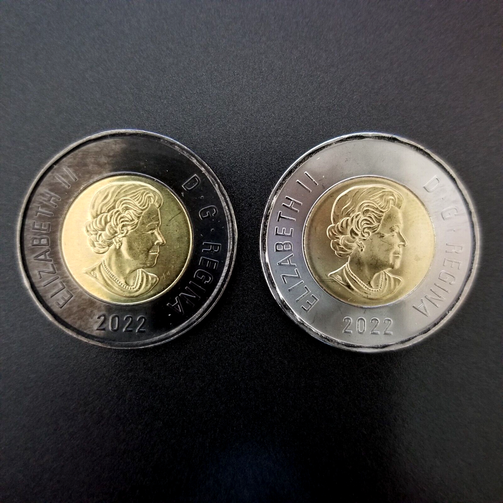 2022 Canada $2 Dollar Regular Release plus Queen Elizabeth Black Ring Memorial
