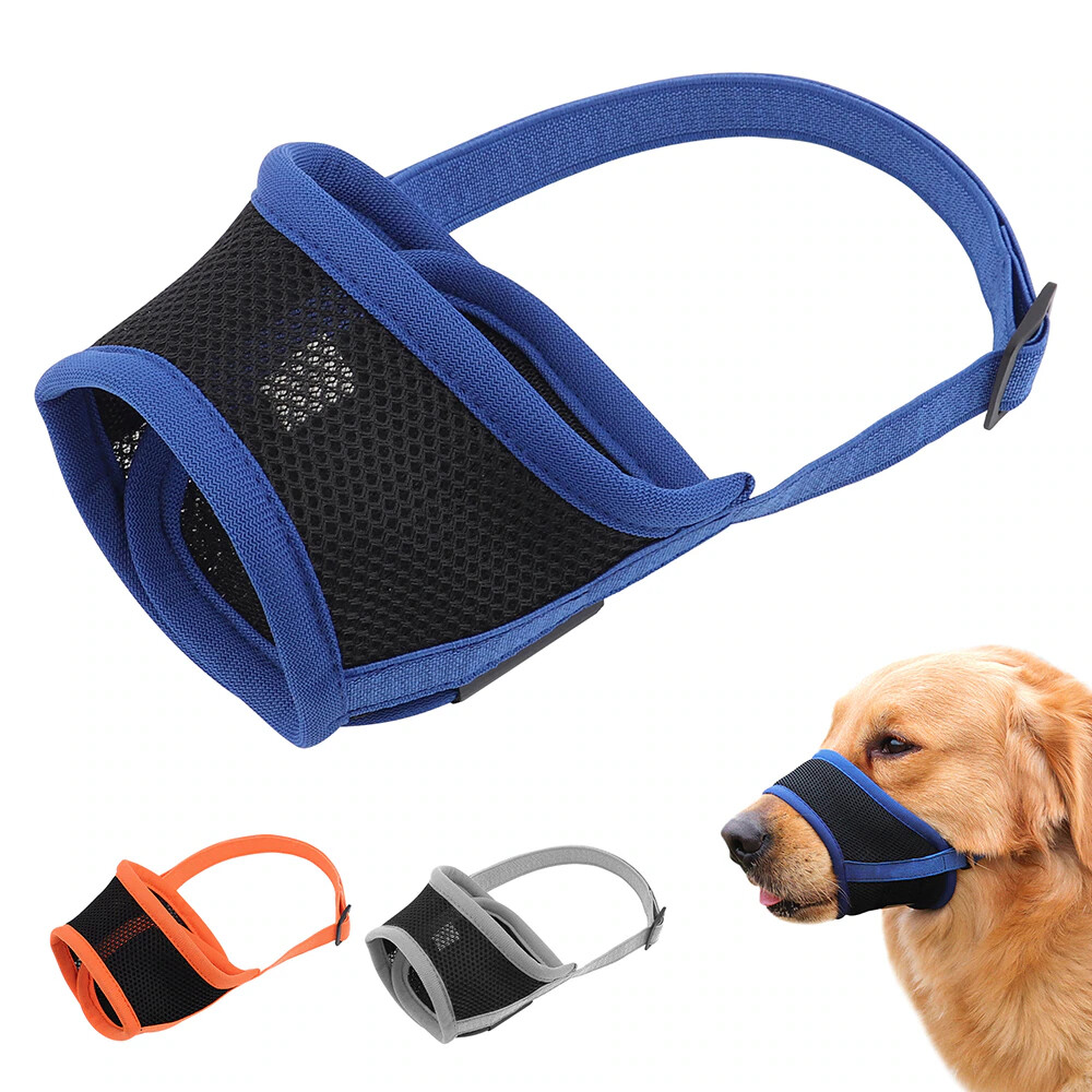 MESH Dog Muzzle Anti Stop Bite Barking Biting Chewing Training Pet Light Nylon