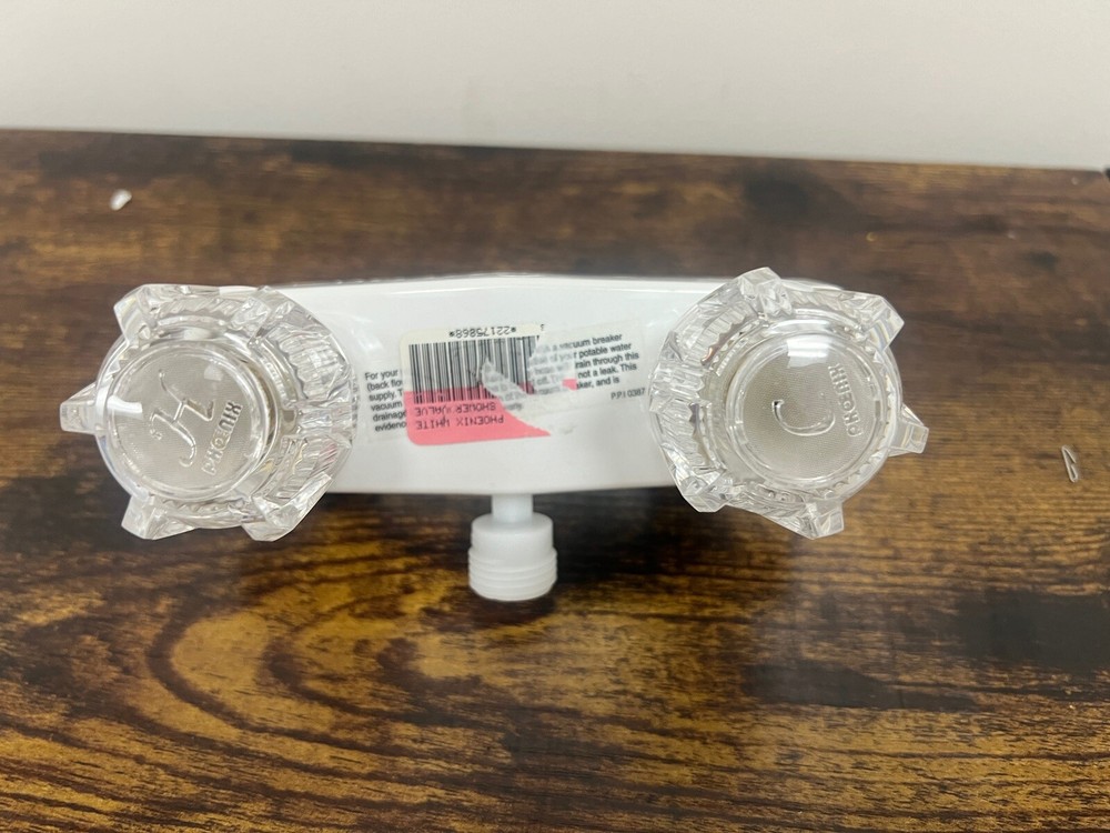 Phoenix Two Handle RV Shower Valve, White Finish