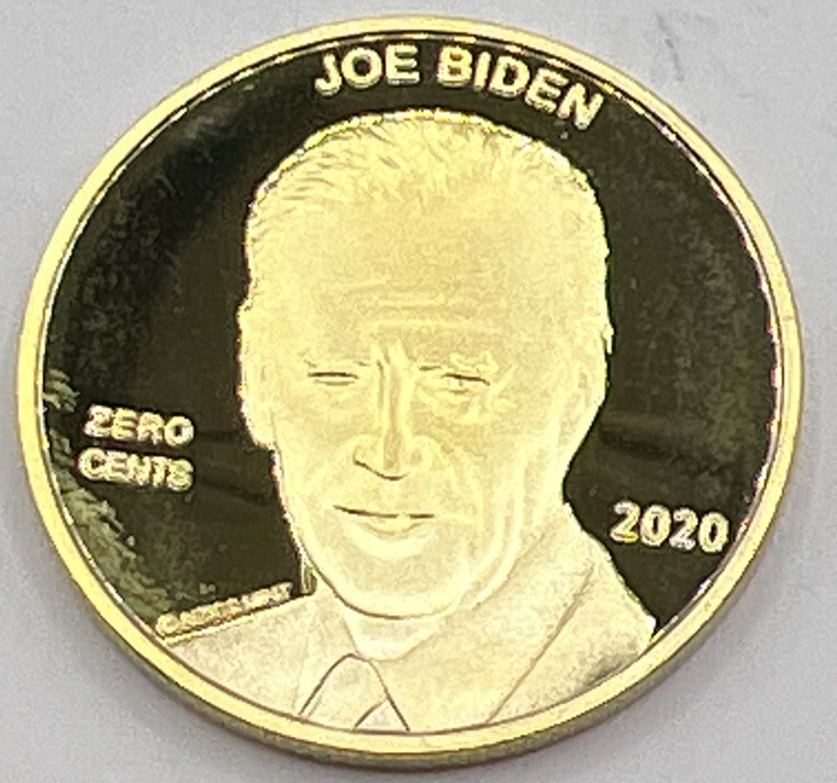 * Joe Biden Zero Cents Novelty Penny Coin - Let'S GO Brandon FJB Coin Size 30MM