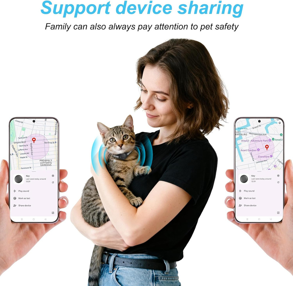 Google Android Cat Tracker Collar (1 Pack), Mini Cat GPS Tracker, Smart Pet Acti