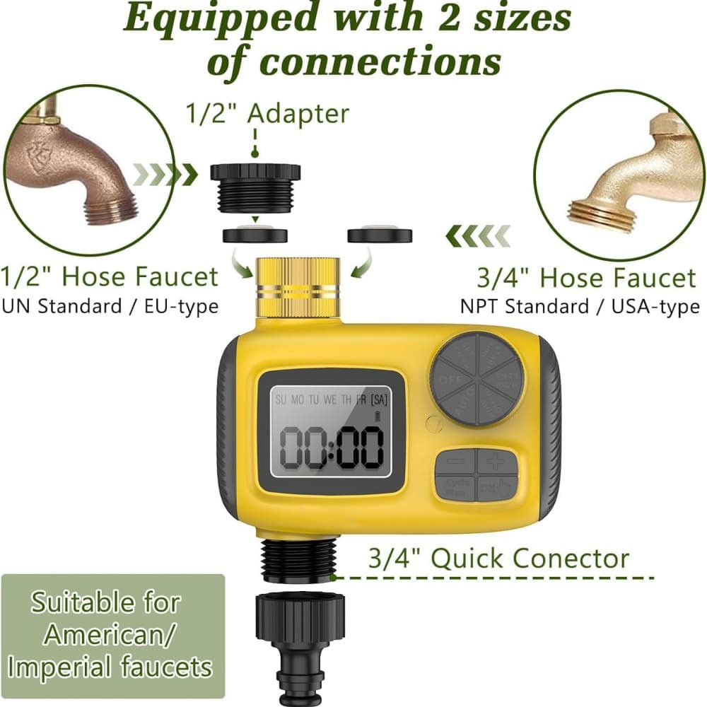 Programmable Water Timer, Sprinkler Timer, Hose Brass Faucet Timer for Garden US