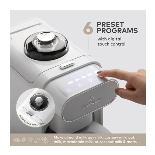 ChefWave Milkmade Vegan Dairy Free Nut Milk Maker with 6 Plant Based Programs