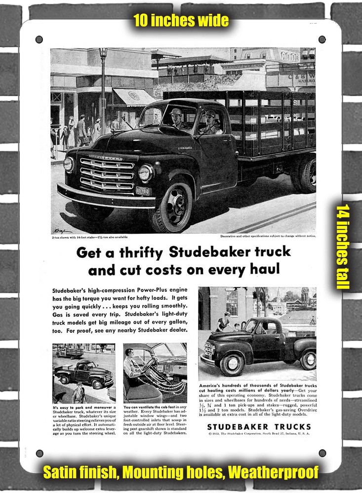 Metal Sign - 1953 Studebaker Trucks Vintage Ad 08