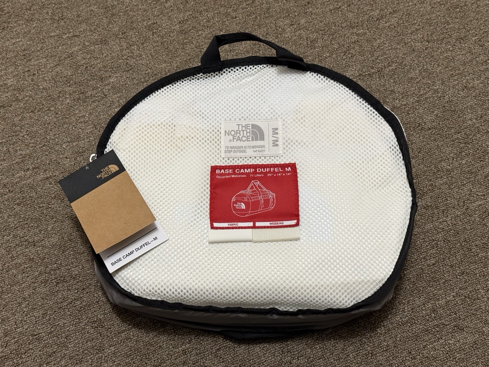 The North Face Base Camp Duffel 71L Bag - White Dune- Medium NWT