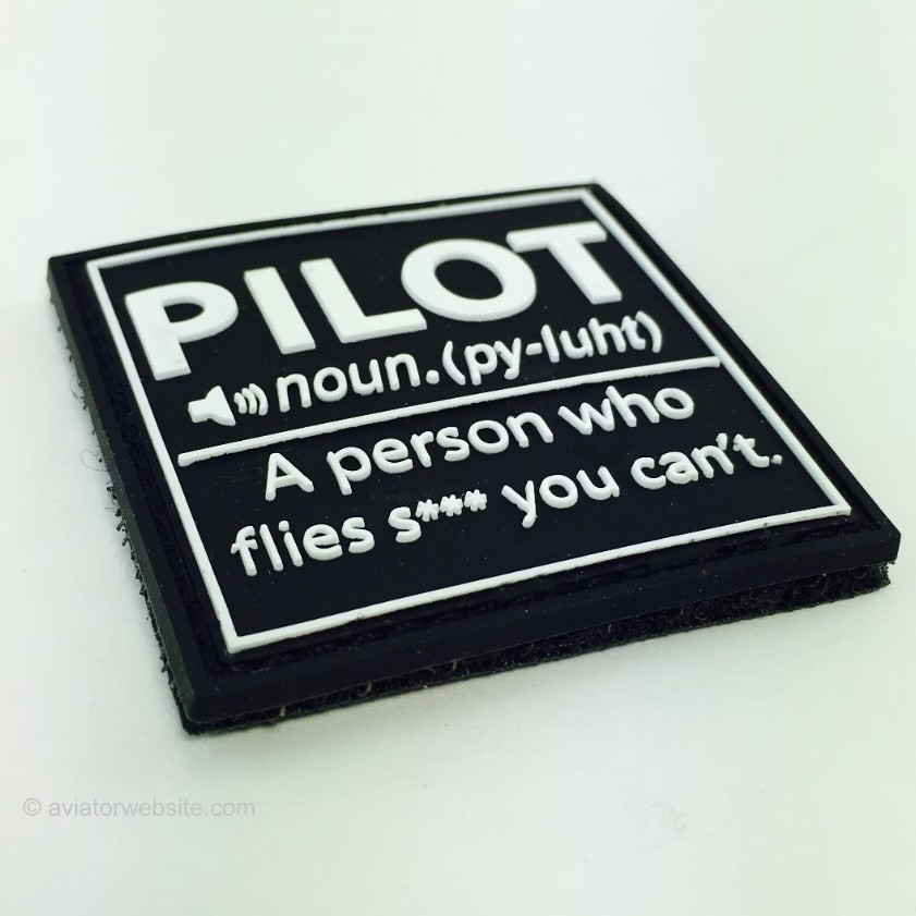 Definition of "PILOT" - PVC Morale Patch - Hook & Loop Backing
