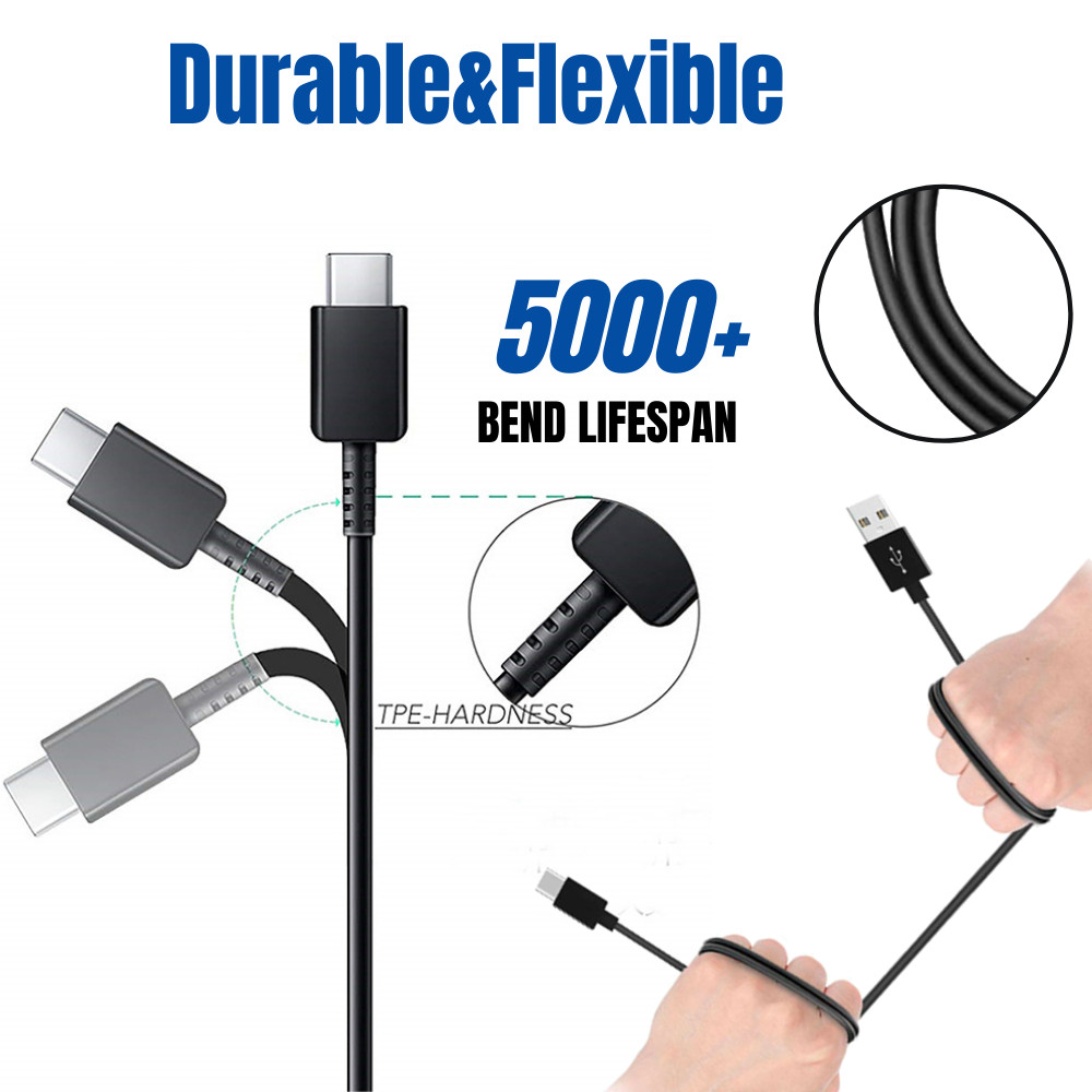 3FT USB Type C Cable Fast Data Charging Charge Cable For Samsung S8 S9 S10
