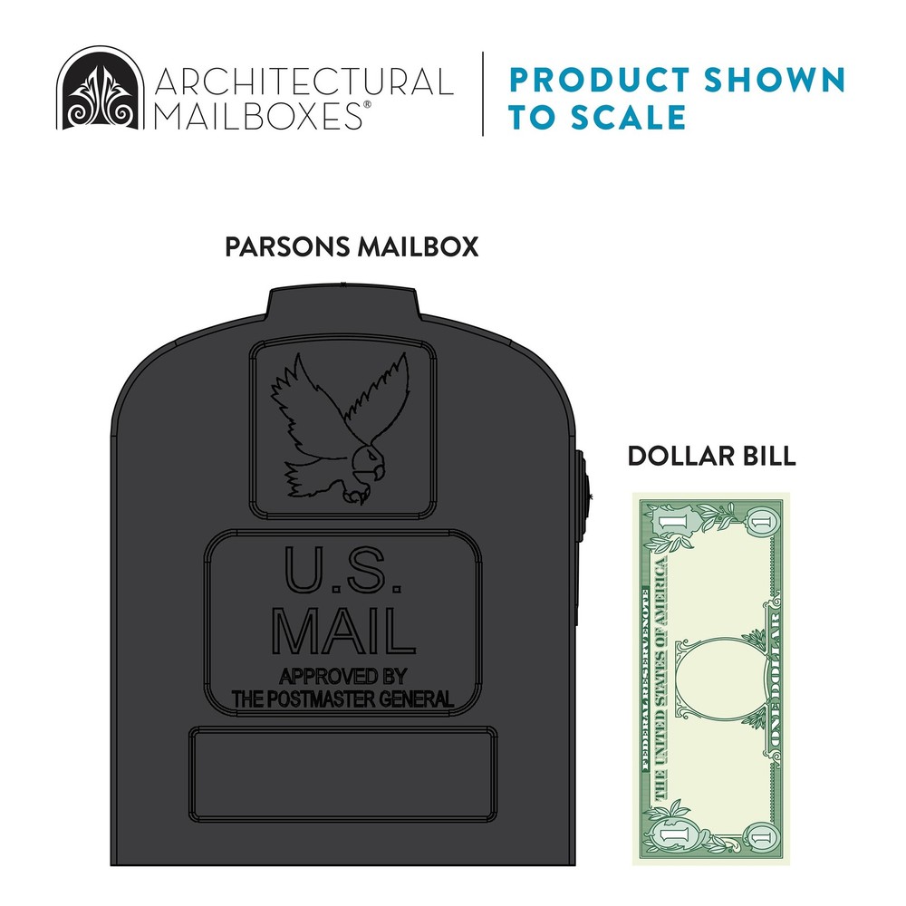 Architectural Mailboxes Parsons Medium Capacity, Plastic Post Medium, Black