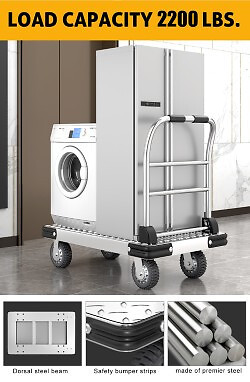 Platform Truck Cart Heavy Duty Push Cart Dolly 2000 LBS Capacity