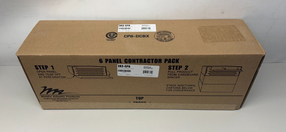 Middle Atlantic EB3-CP6 EB Series Flanged Blank Panel 6-Piece Contractor Pack