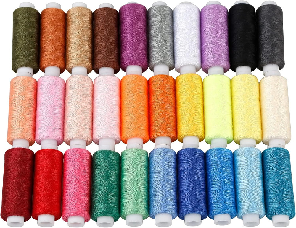 Sewing Threads Kits, 30 Colors Polyester 250 Yards Per Spools for Hand Sewing &