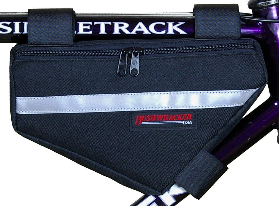 Bushwhacker Laredo Bicycle Frame Bag – Triangle Bike Storage w/ Reflective Trim