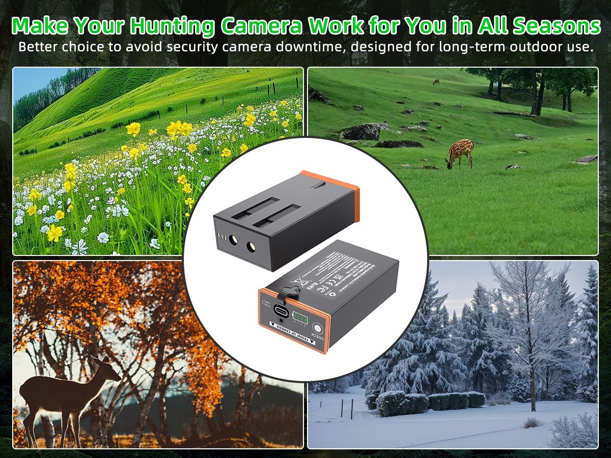 4 Packs Moultrie Power Mag MMA-EM8 5000Ah Battery For Edge Cellular Trai Camera