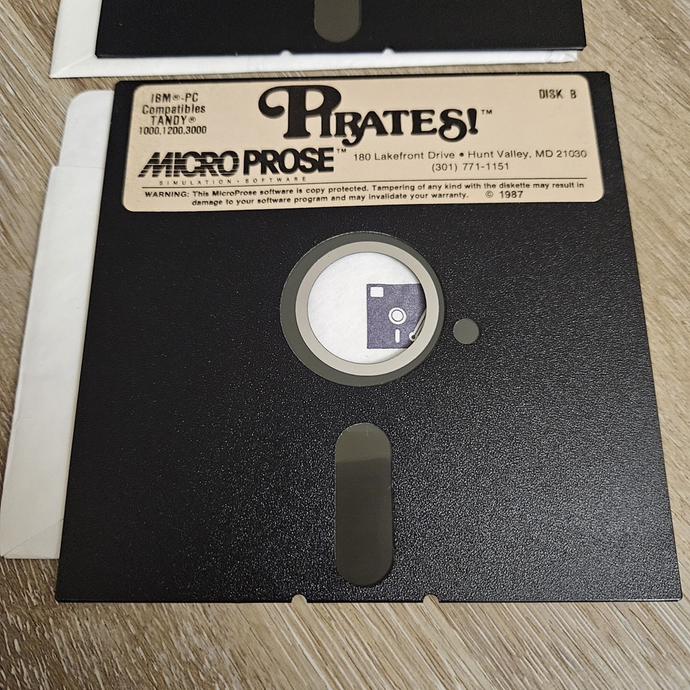 Sid Meier’s Pirates! IBM PC 5.25” MicroProse Complete Map Manual Disks