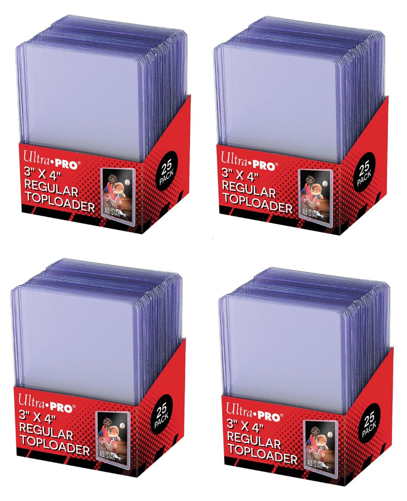 (100) Ultra-Pro Toploading Trading Card Holders Regular (4 Packs) Toploaders