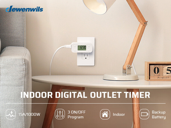 DEWENWILS 2 Pack Digital Timer Outlet 24H Programmable Digital Outlet Timer