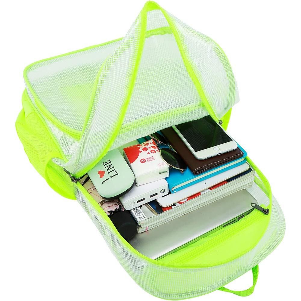 Heavy Duty Clear Backpack Durable Multi-Pockets See Through Student School Bo...
